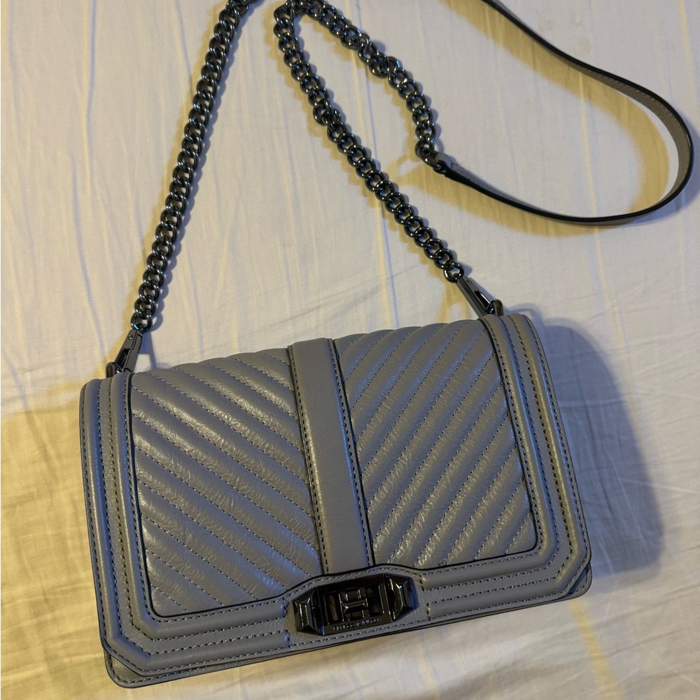 Rebecca Minkoff Chevron Quilted Crossbody Bag and Chain Strap